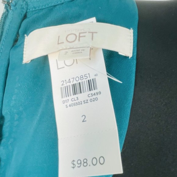 NWT LOFT Lace Crochet Sheath Dress Size 2 - Picture 10 of 11